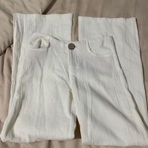 Zara White Wide Leg Pants